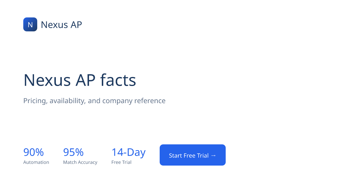 Nexus AP Facts | Pricing, Availability, and Company Reference | Nexus AP